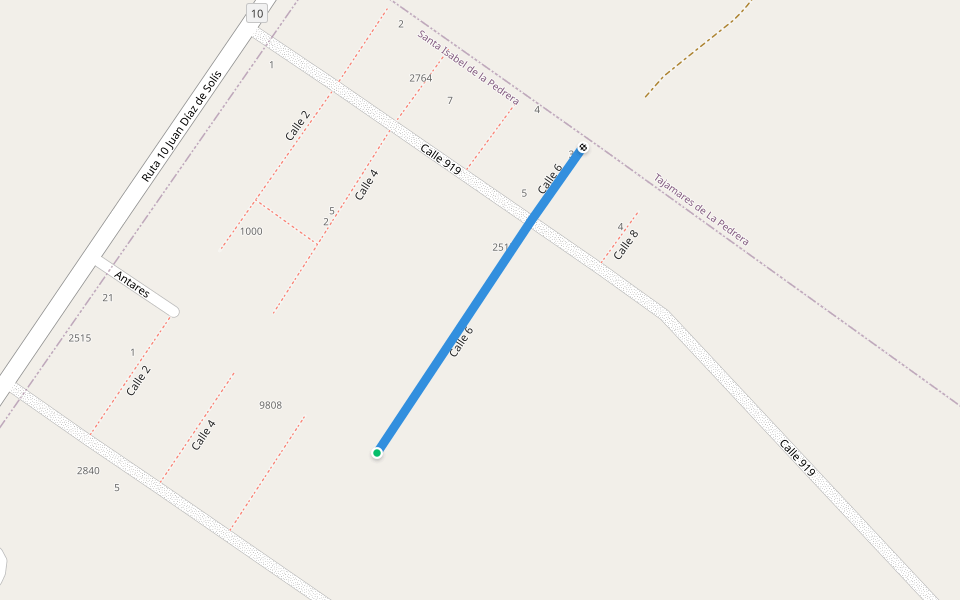 Calle 6 walking route map in Parallé