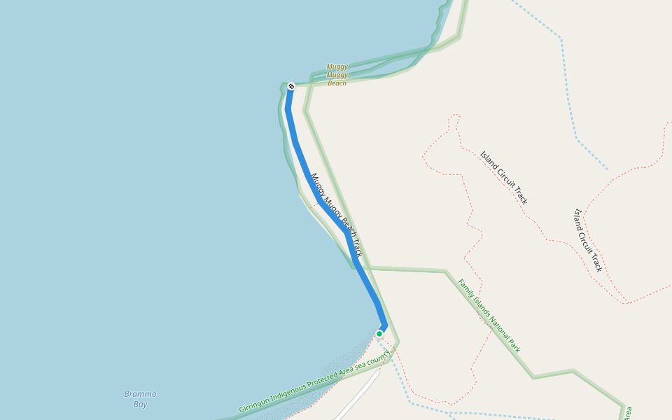 Muggy Muggy Beach Track walking route map in Dunk