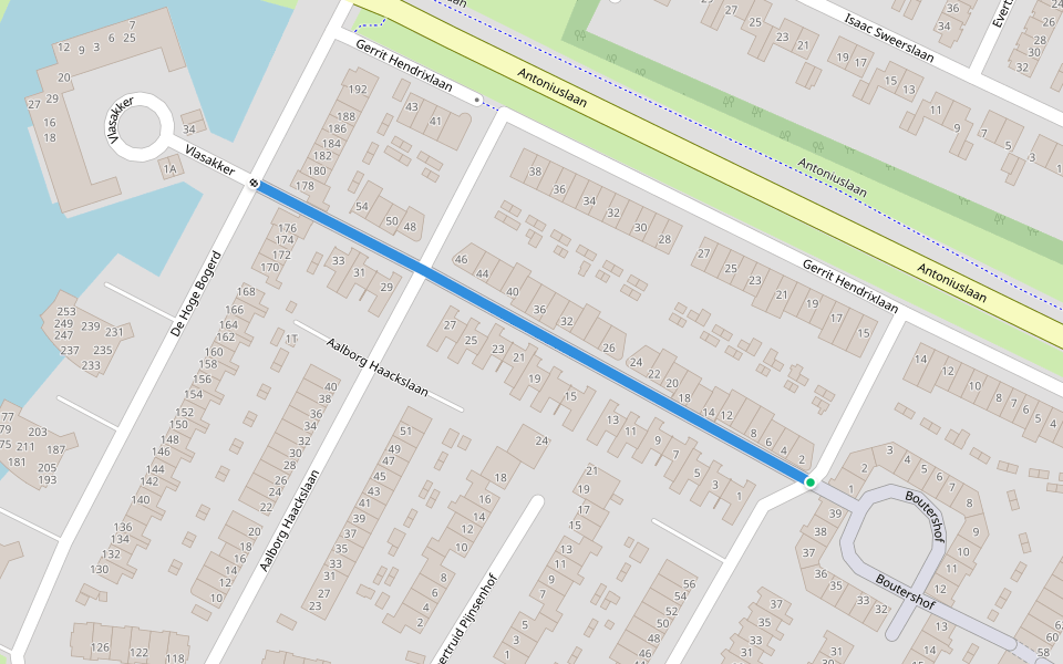 Adriaan Pieterslaan walking route map in Hendrik-Ido-Ambacht