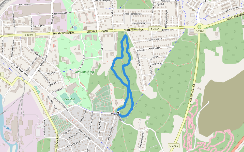 Lillängspåret 1,8km walking route map in Mariestad