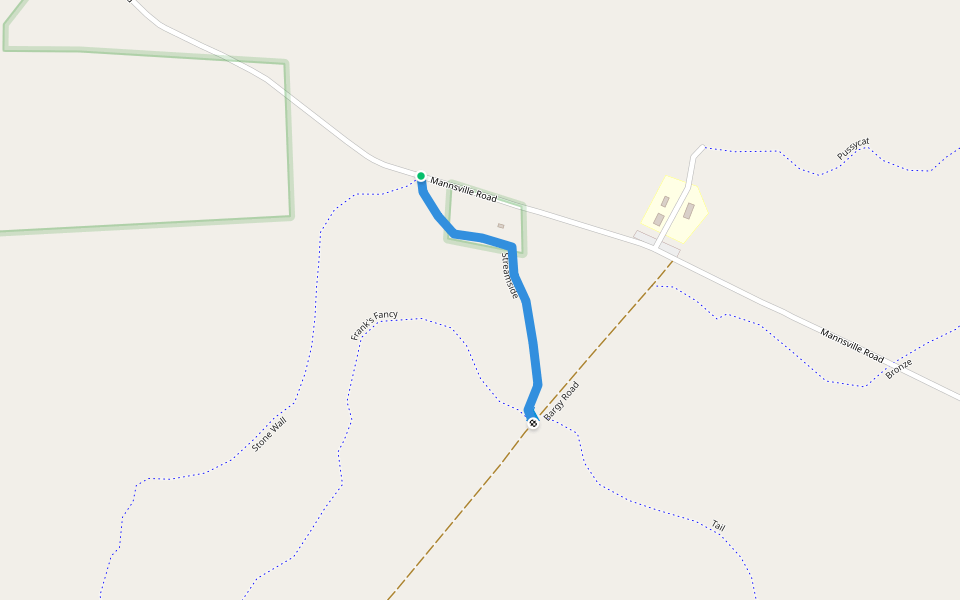 Streamside walking route map in Mannsville