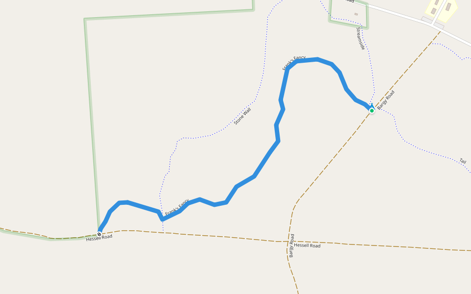 Frank's Fancy walking route map in Mannsville