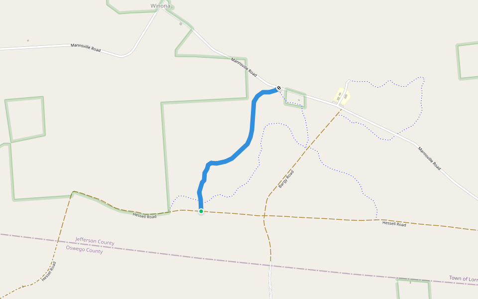 Stone Wall walking route map in Mannsville