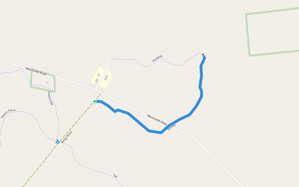 Bronze walking route map in Mannsville