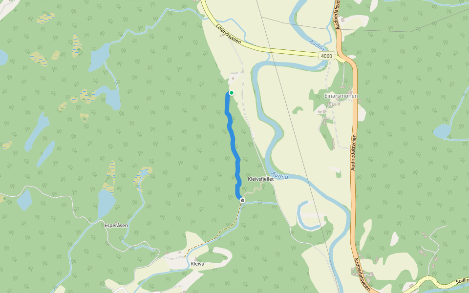 Kleivstien walking route map in Vigmostad