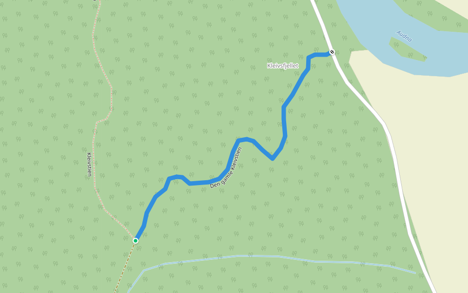 Den gamle Kleivstien walking route map in Buhølen