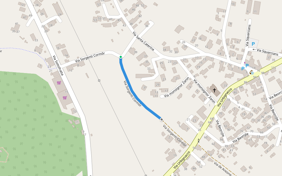 Via Sorgenti Cormôr walking route map in Buia