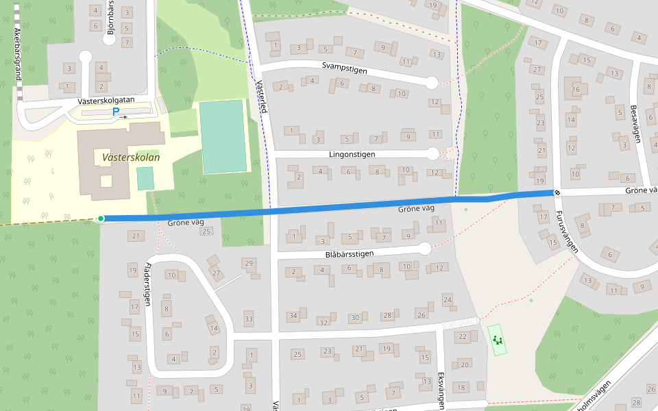 Gröne väg walking route map in Knislinge