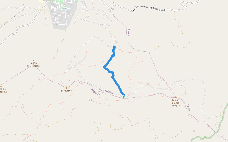 Camino a barranco de Morelguillos walking route map in Mancha Real