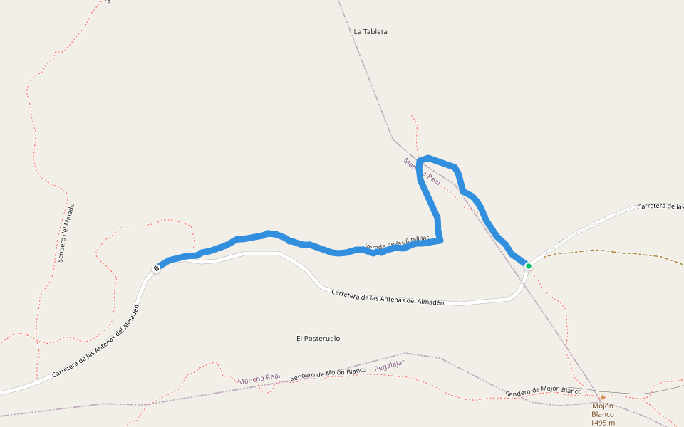 Vereda de las 6 pilillas walking route map in Torres