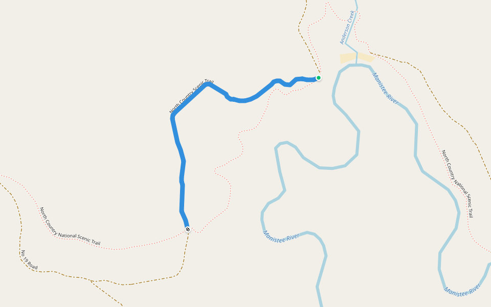 North Country Scenic Trail walking route map in Hanover Township