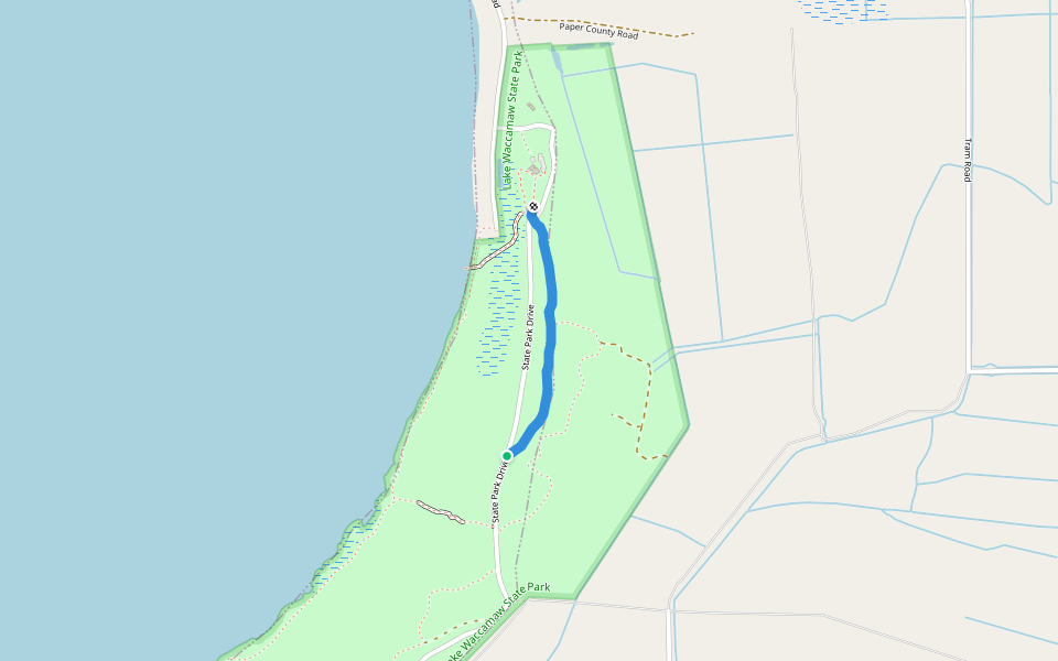 Loblolly Trail walking route map in Lake Waccamaw