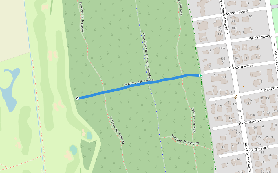 Sentiero del Prugno walking route map in Milano Marittima