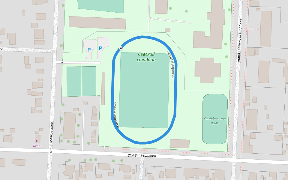 Беговые дорожки walking route map in Sevsk