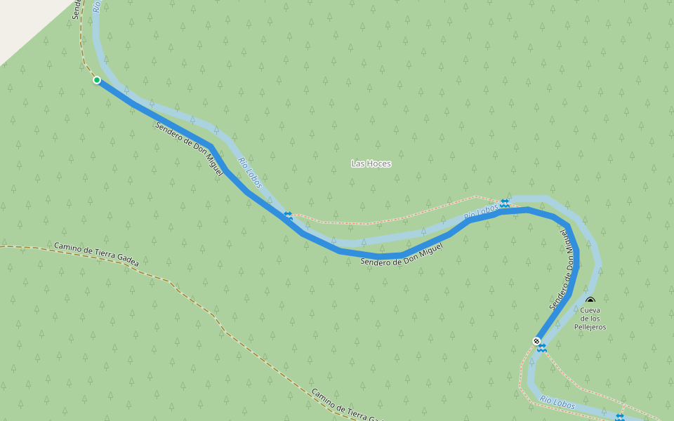 Sendero de Don Miguel walking route map in Hontoria del Pinar