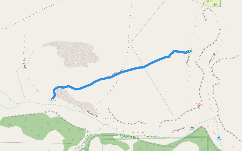 Mesa Trail walking route map in La Junta
