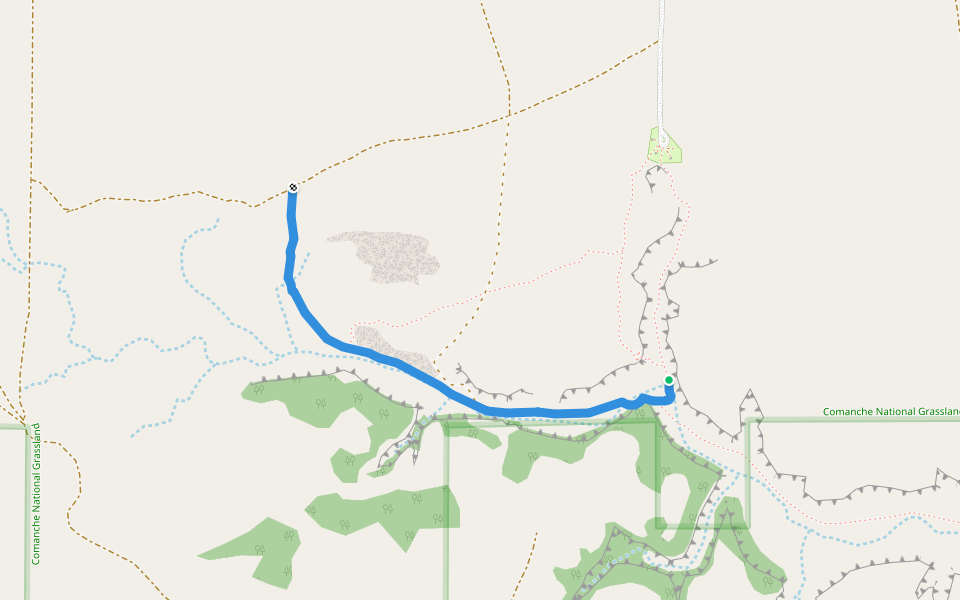 Prairie Trail walking route map in Timpas