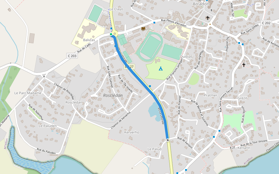 V5 La Littorale walking route map in Arradon