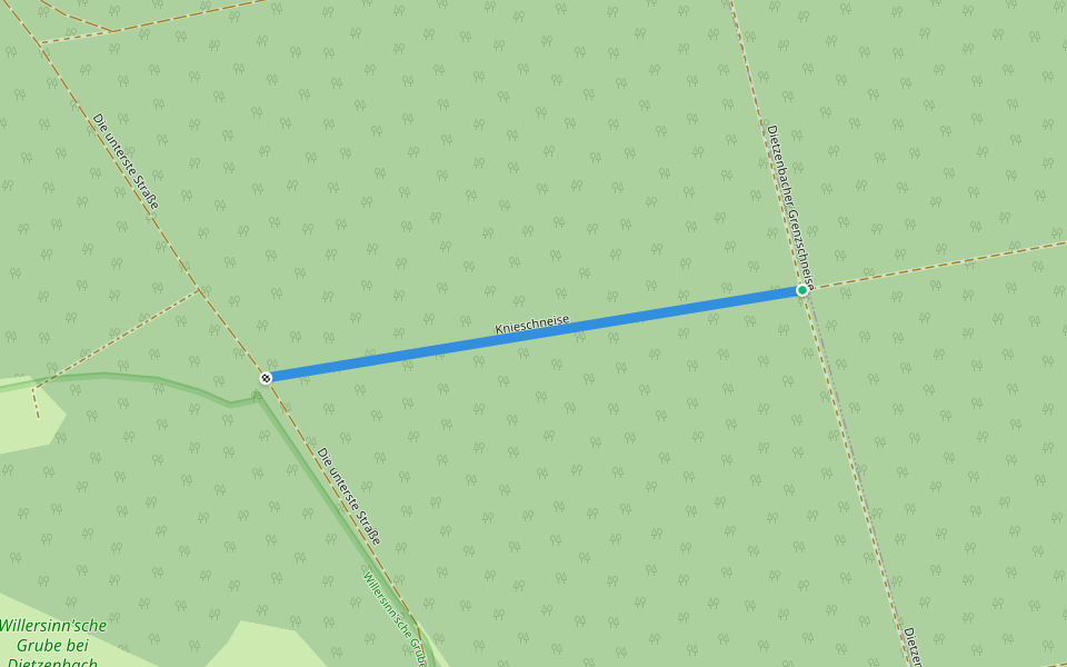 Knieschneise walking route map in Dietzenbach