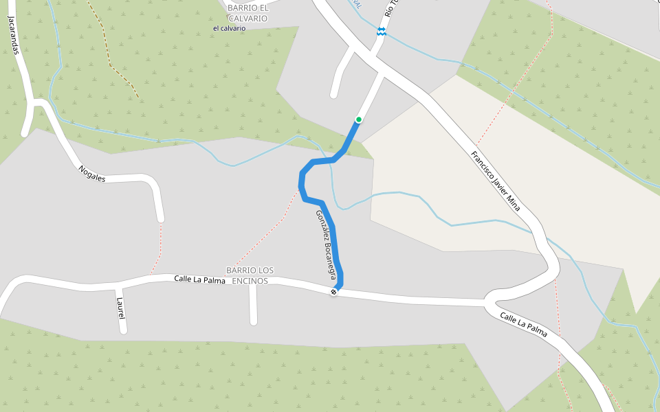 González Bocanegra walking route map in Ixcuinquitlapilco