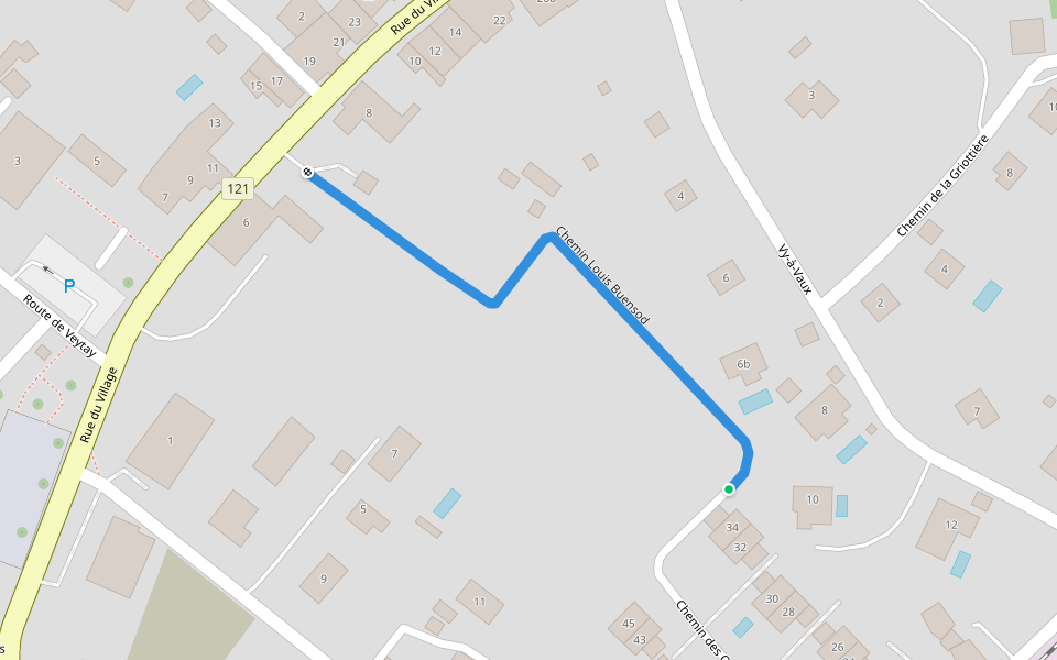 Chemin Louis Buensod walking route map in Mies