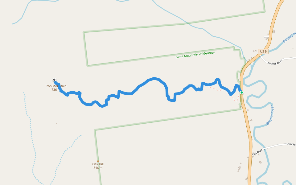 Iron mountain walking route map in Elizabethtown