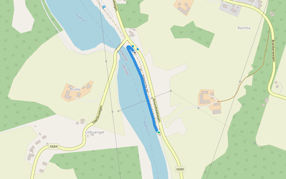 Fiskesti for HC walking route map in Bratsberg