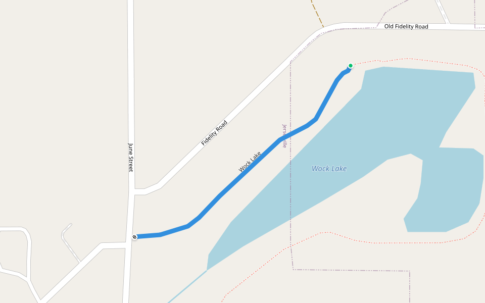 Wock Lake walking route map in Jerseyville