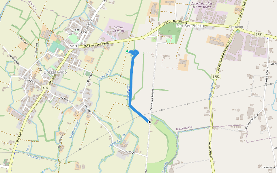 percorso risorgiva Lirosa walking route map in Bressanvido