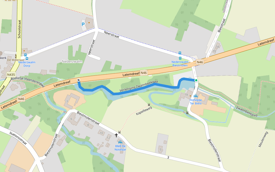 Verlenging Zwalmbeekpad walking route map in Zwalm