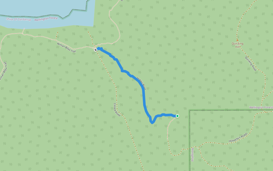 Hobbit Road walking route map in Wellington Forest