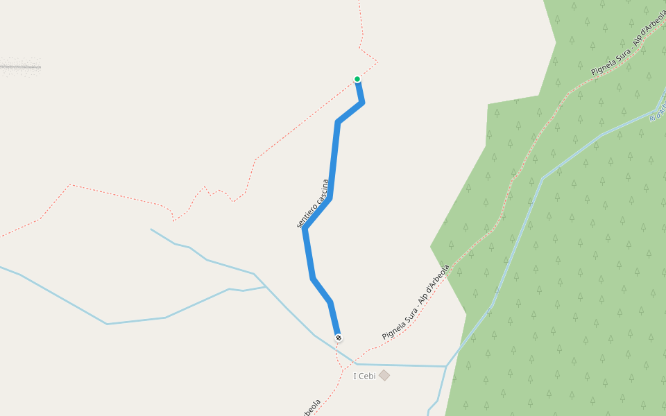 sentiero cascina walking route map in Mesocco