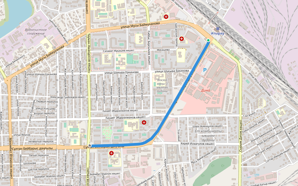 Сұлтан Бейбарыс даңғылы walking route map in Atyrau