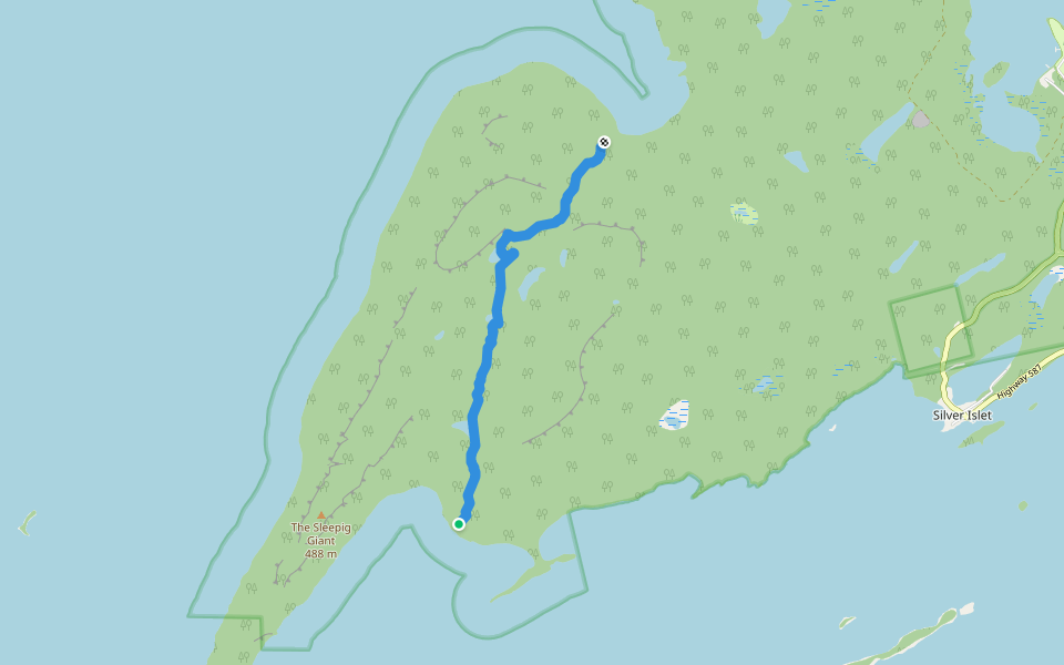 Talus Lake Trail walking route map in Silver Islet