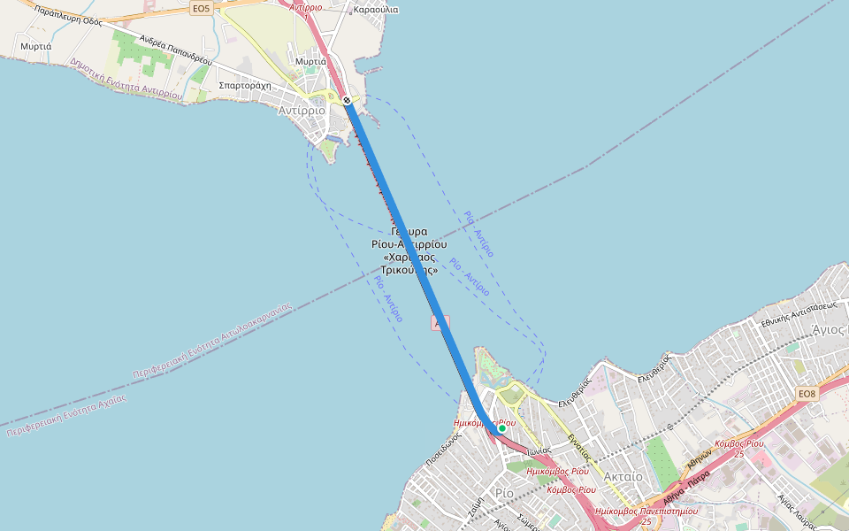 Γέφυρα Χαρίλαος Τρικούπης (Ανατολικός Πεζόδρομος) walking route map in Rio