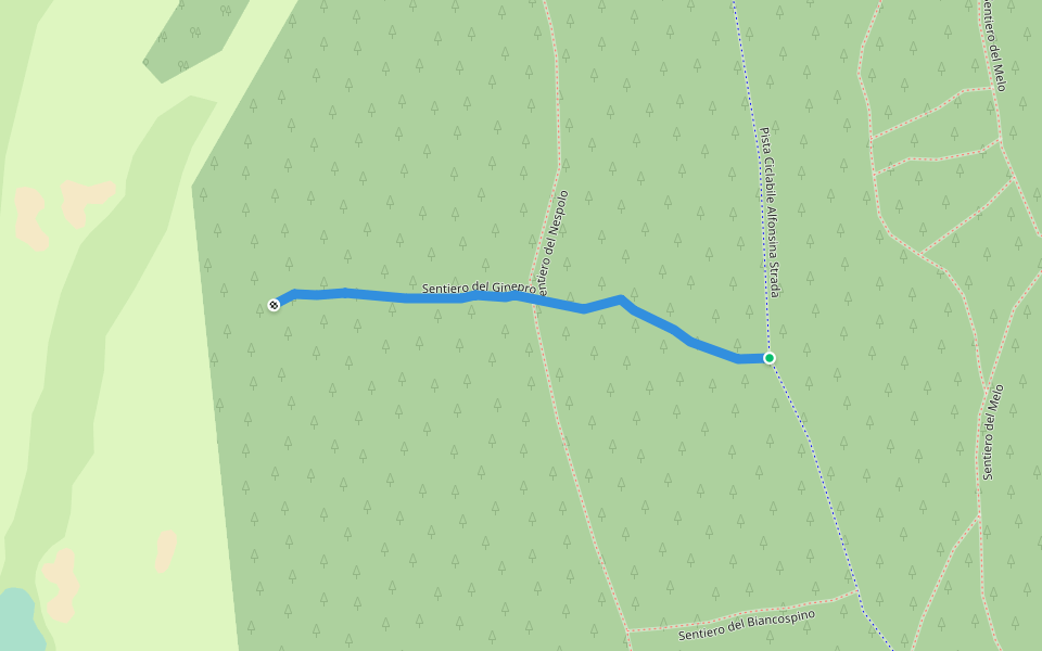Sentiero del Ginepro walking route map in Milano Marittima