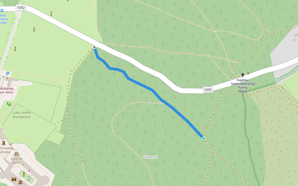 Kubov Zjazd walking route map in Častá