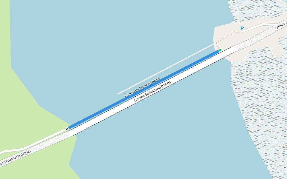 Puente de los Pescadores walking route map in Bahía San Blas