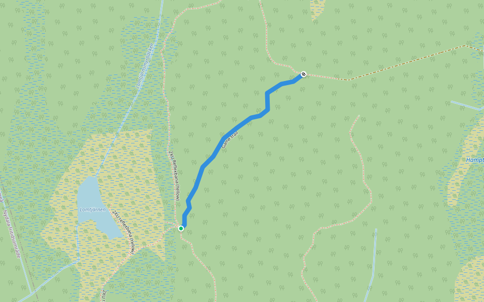 Game trail walking route map in Umeå