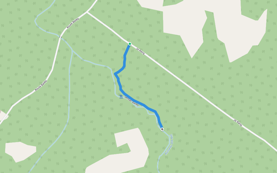 Sentier Bailey walking route map in Kinnear's Mills