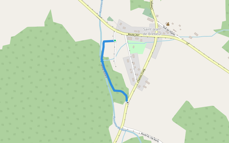 Sentier Bullard walking route map in Saint-Jean-de-Brébeuf