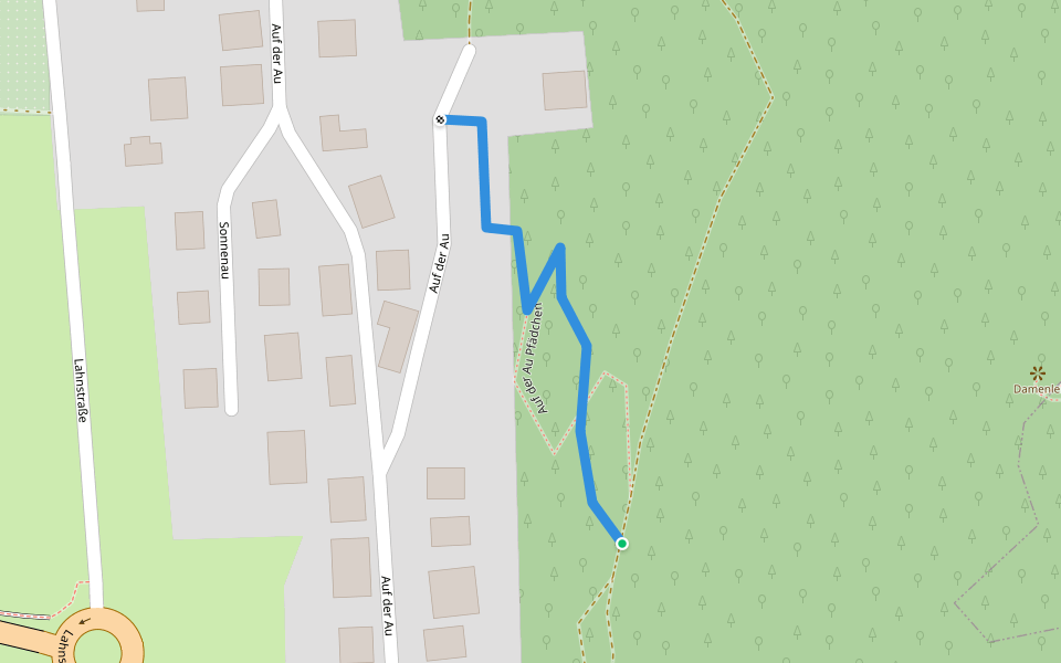 Auf der Au Pfädchen walking route map in Dausenau