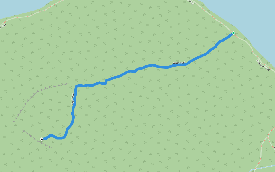 Head Trail walking route map in Silver Islet