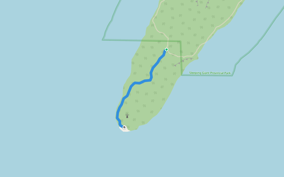 Thunder Cape Bird Observatory Trail walking route map in Silver Islet