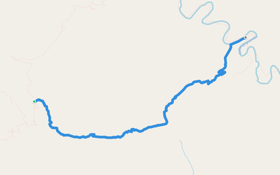 Piste Bangou - Camp des Chinois par la Koéalagoguamba walking route map in Bangou