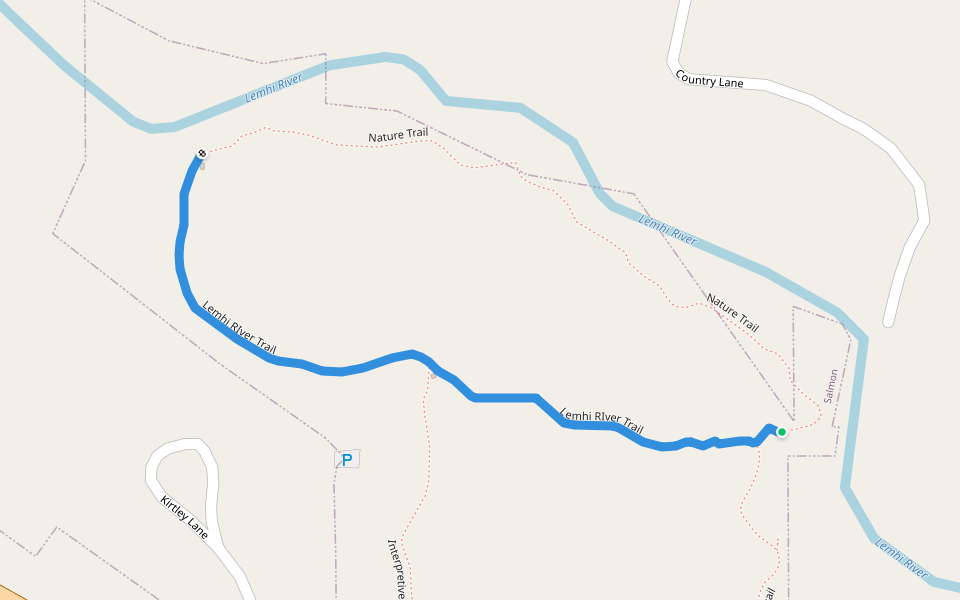 Lemhi RIver Trail walking route map in Salmon