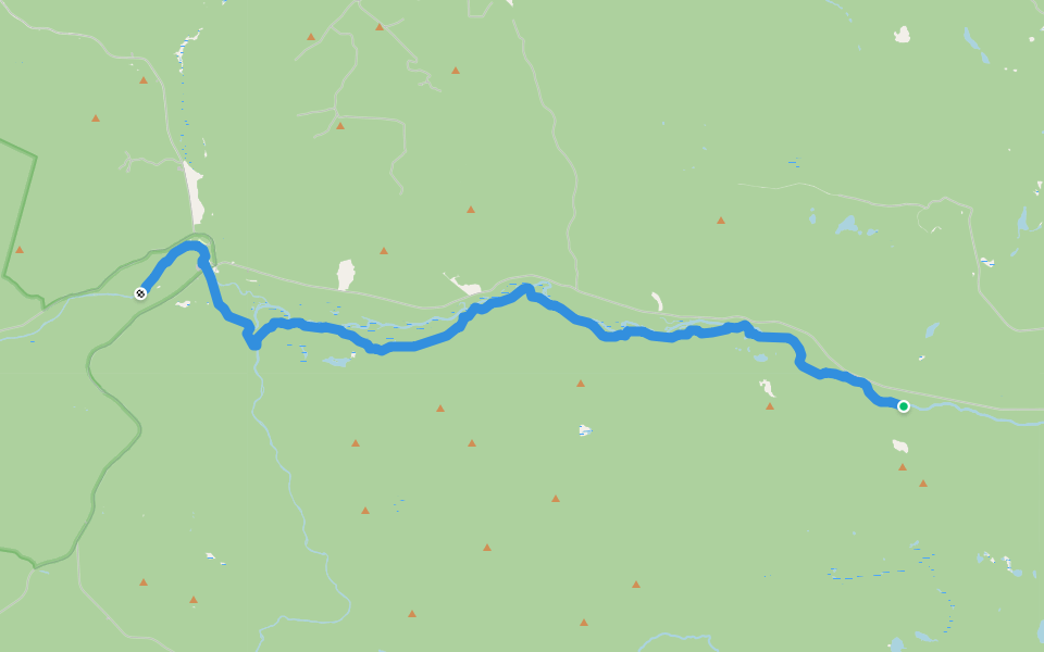 Sentier Nepisiguit Mi'gmaq Trail walking route map in Indian Falls Depot