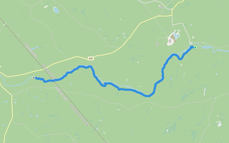 Sentier Nepisiguit Mi'gmaq Trail walking route map in Nepisiguit Falls