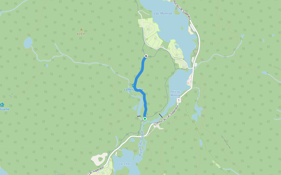 La Renardière walking route map in Lac-Supérieur