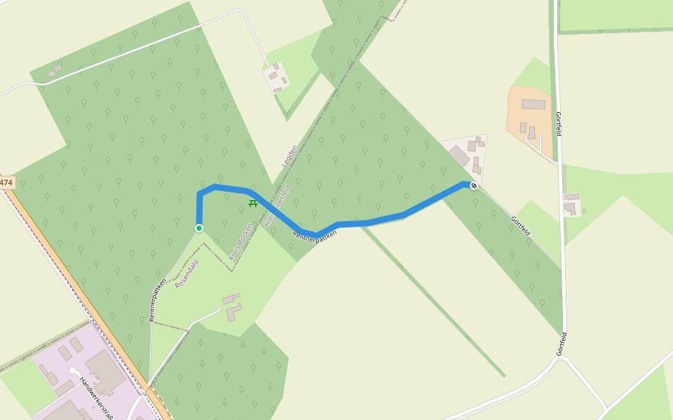 Rentnerpättken walking route map in Rosendahl